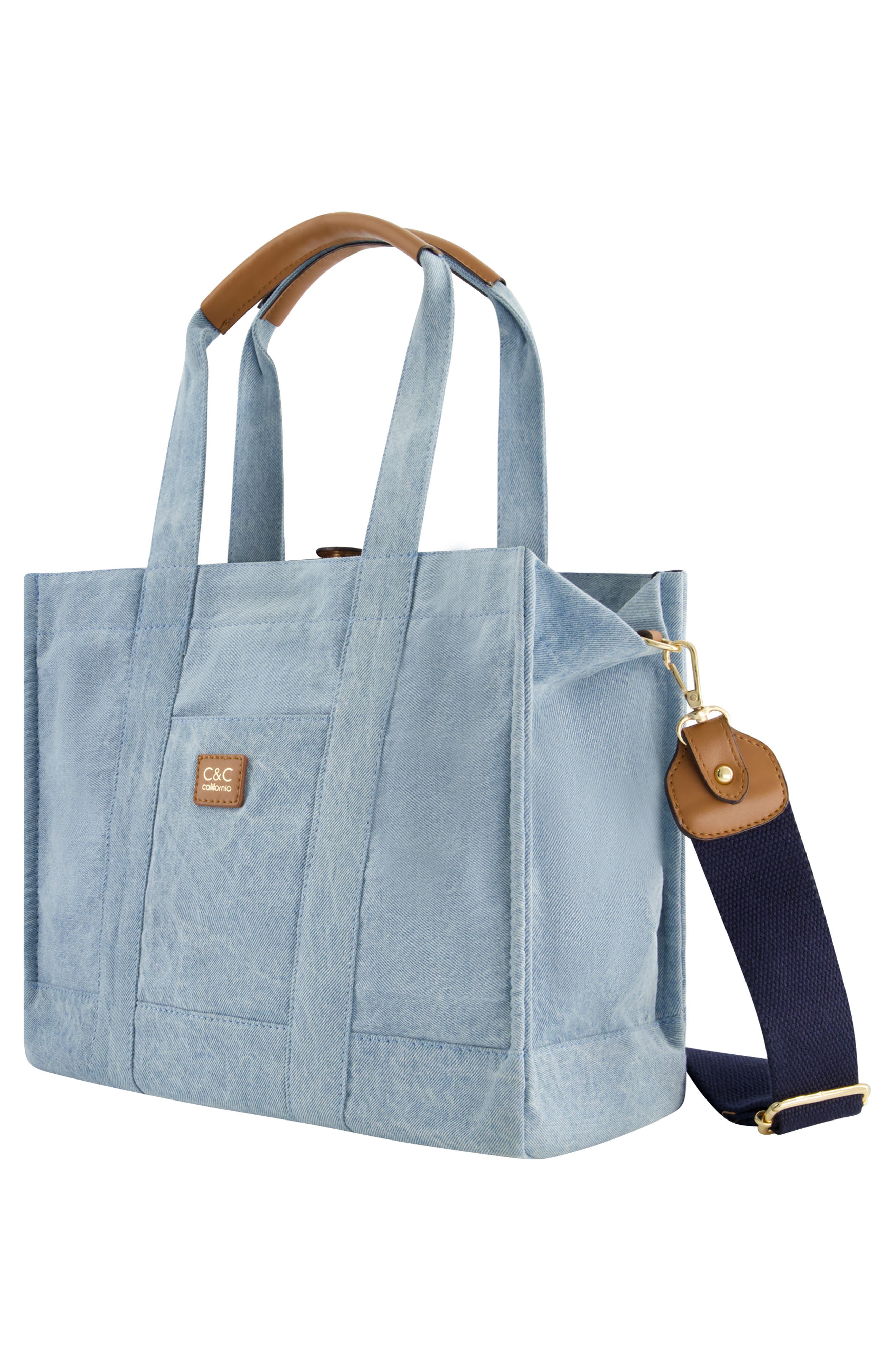 C & C California Medium Denim Tote Bag, Alternate, color, Denim