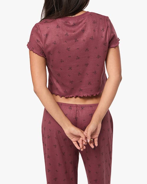 Weworewhat Boxy Baby Tee In Rouge/dk Navy