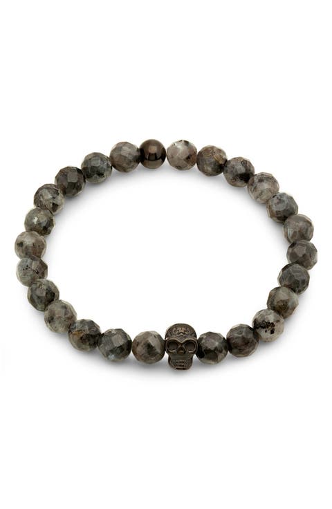 Men's Skull Bead Stretch Bracelet