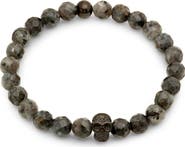 STEELTIME Men's Skull Bead Stretch Bracelet