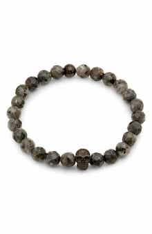 Men's Skull Bead Stretch Bracelet