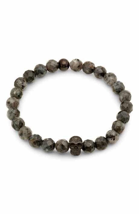 Men's Skull Bead Stretch Bracelet