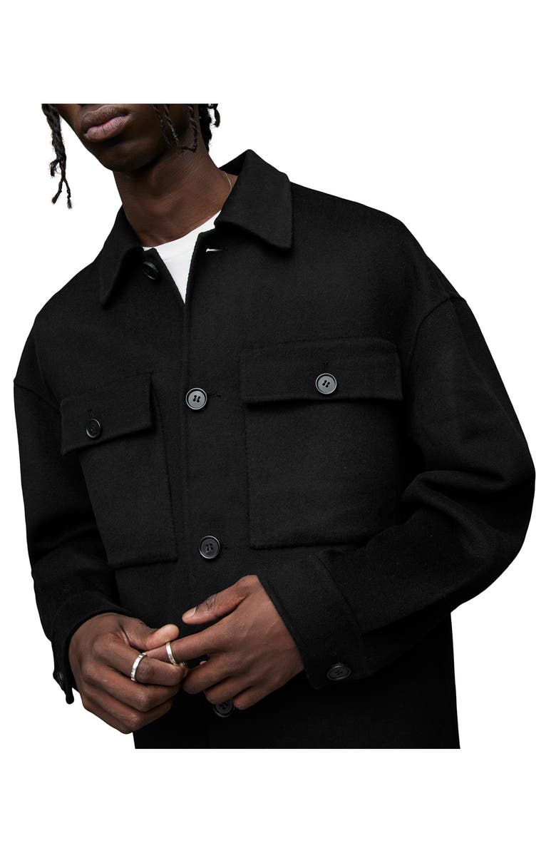 AllSaints Broderick Recycled Wool Blend Shirt Jacket, Alternate, color,