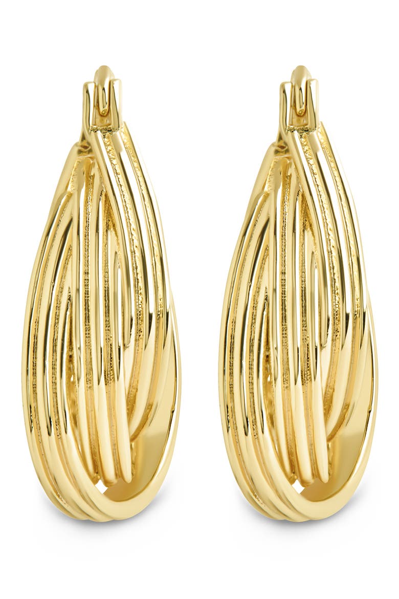 Emery Triple Row Layered Hoop Earrings, Alternate, color, GOLD