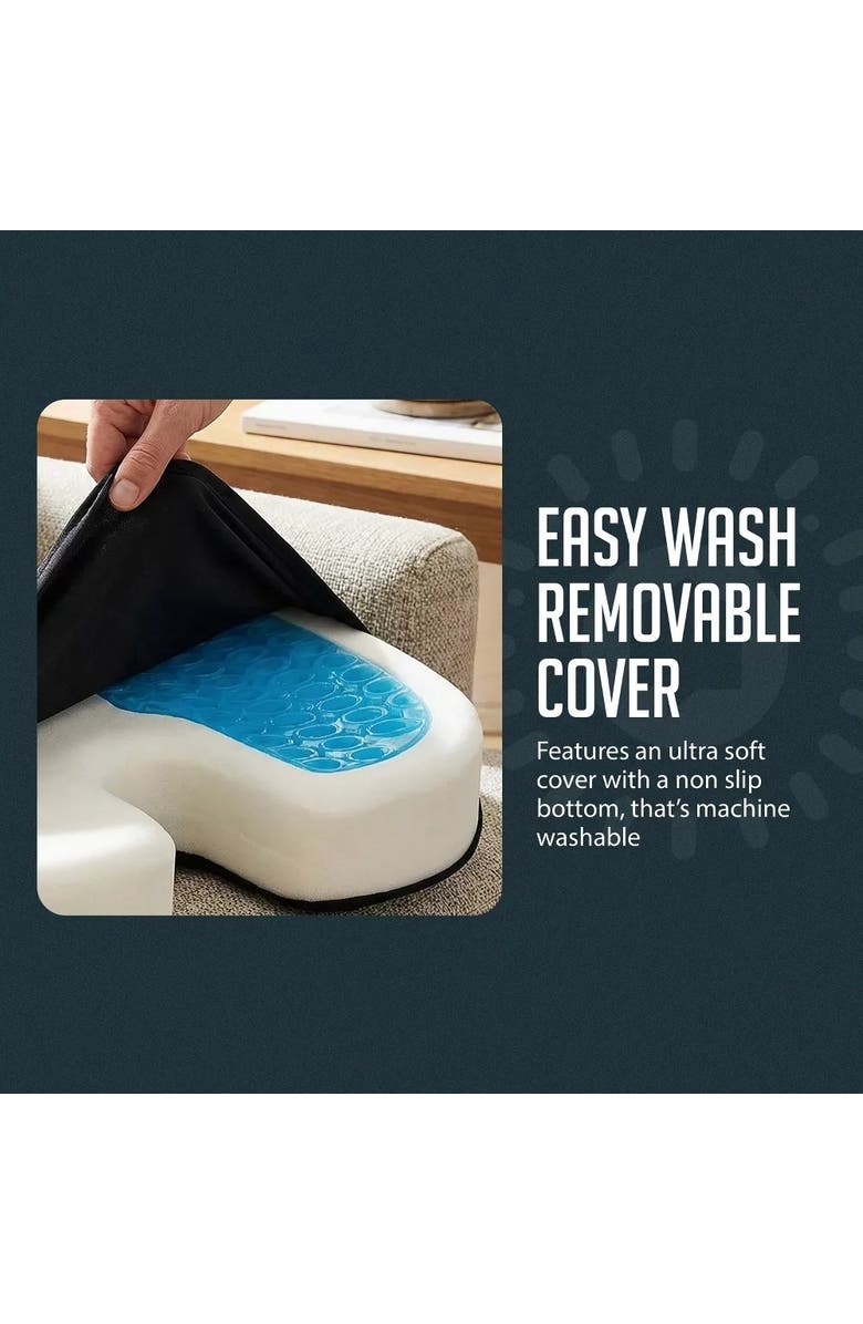 Luminuxe Gel Memory Foam Seat Cushion Cooling Comfort Tailbone Support, Alternate, color,