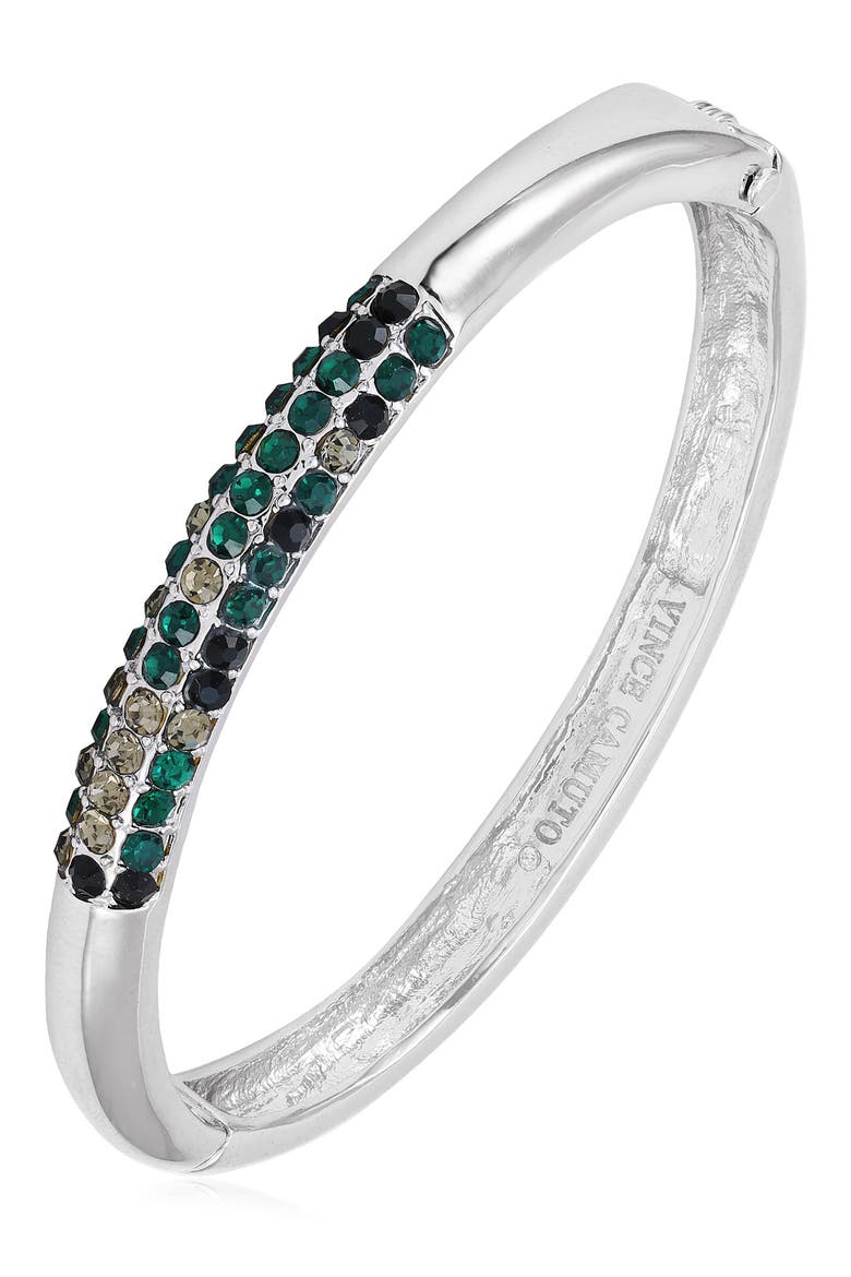 Pavé Crystal Bangle Bracelet, Main, color, SILVER