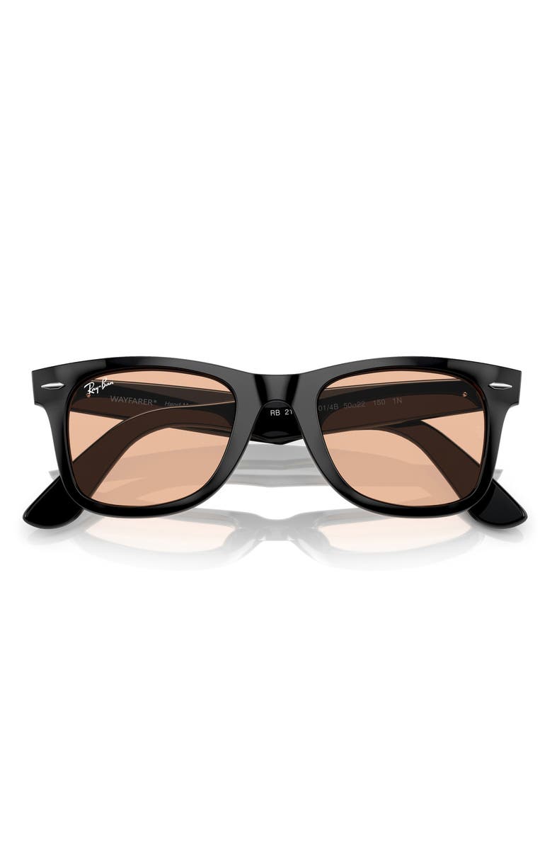 Ray-Ban 52mm Square Sunglasses, Alternate, color, Black / Pink