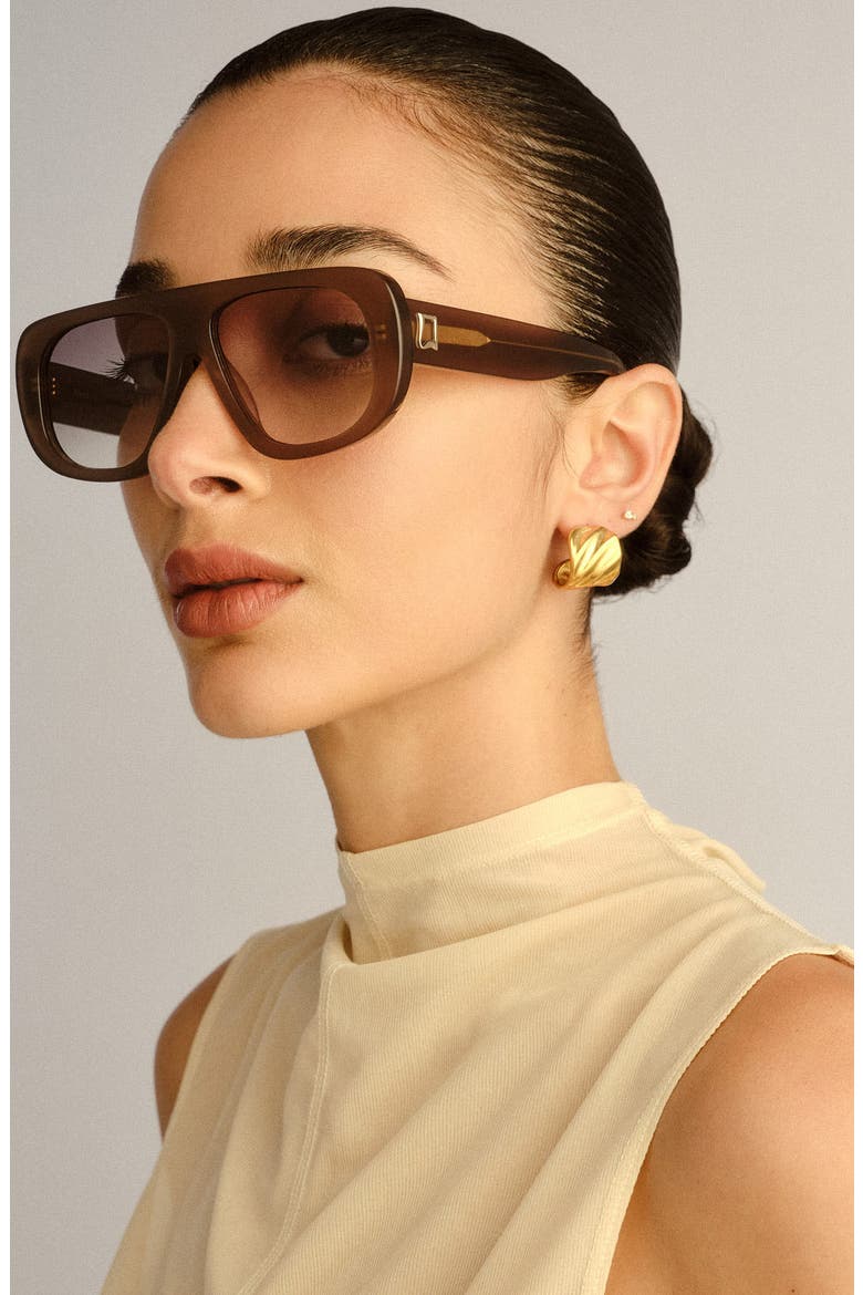 The Dionne 55mm Aviator Sunglasses, Alternate, color, MUSHROOM