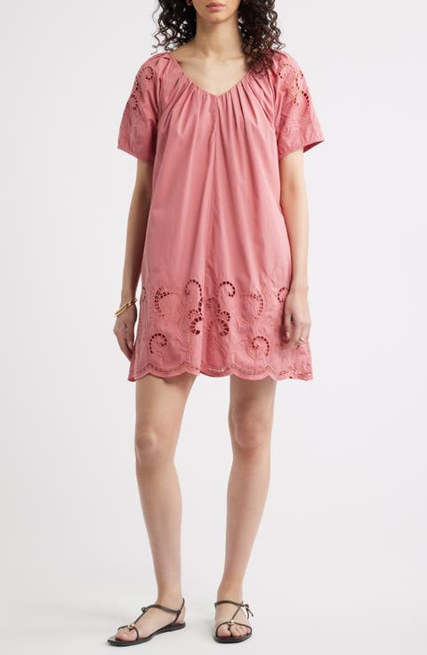 Schiffly Cutwork Embroidery Minidress