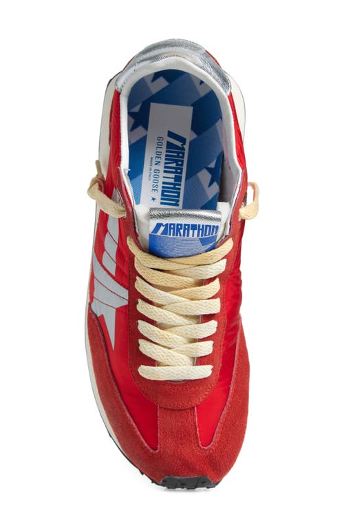 Golden Goose Running Marathon M77 Sneakers In Red/silver