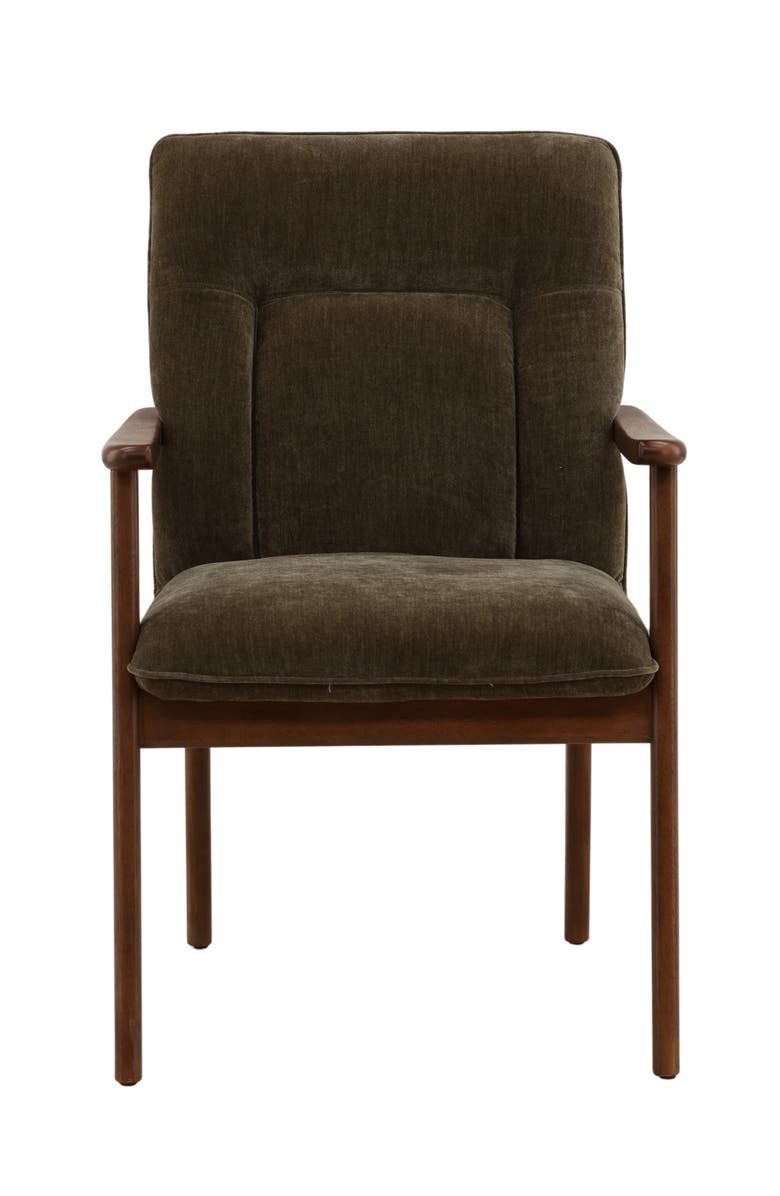 Dovetail Furniture Vera Velvet Upholstered Dining Chair with Wood Frame, Alternate, color, Olive