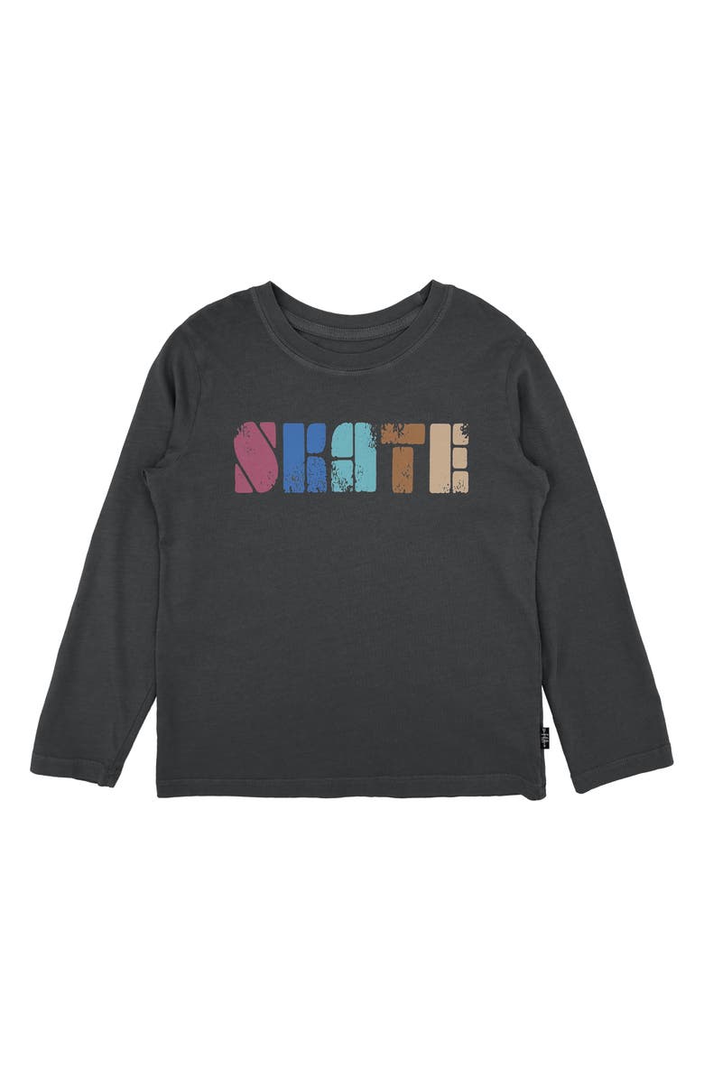 Feather 4 Arrow Kids' Skate Long Sleeve Graphic T-Shirt, Main, color, Washed Black