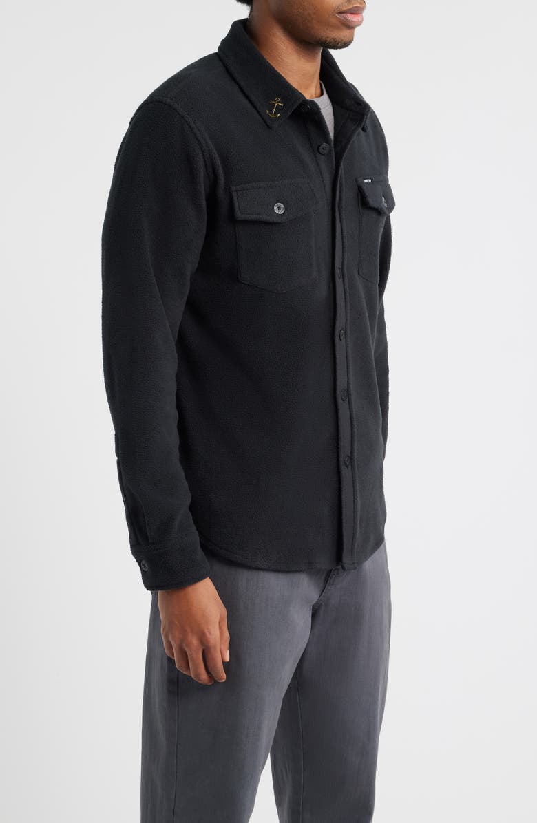 DARK SEAS Zulu Fleece Button-Up Shirt, Alternate, color, Black
