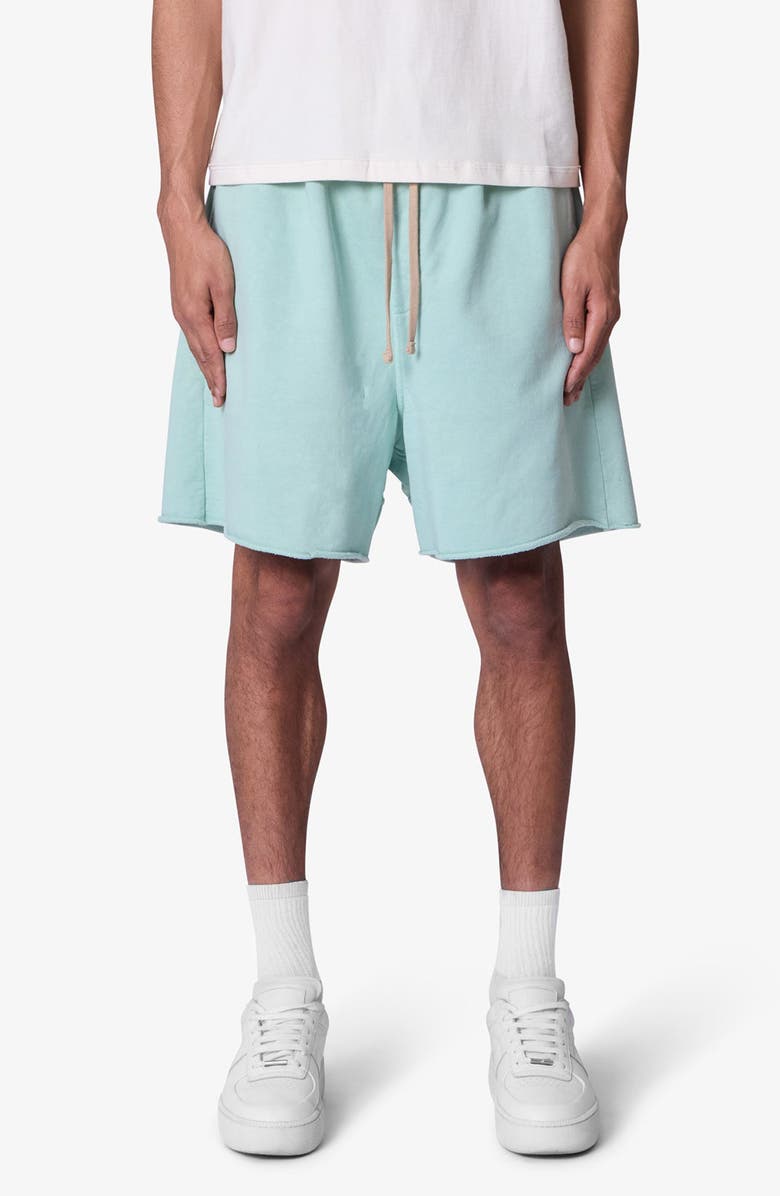 mnml Oversize Cotton Sweat Shorts, Main, color, Seafoam