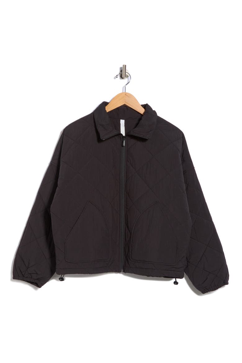 Wander Diamond Quilted Jacket, Alternate, color, BLACK