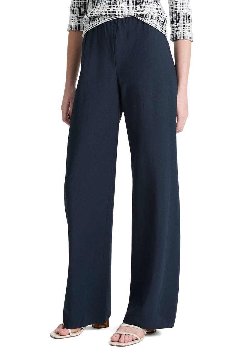 Cotton Blend Wide Leg Pants, Alternate, color, COASTAL BLUE