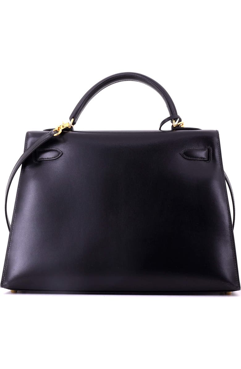 Pre-Owned Hermes Kelly Handbag Black Box Calf with Gold Hardware 32, Alternate, color, Noir
