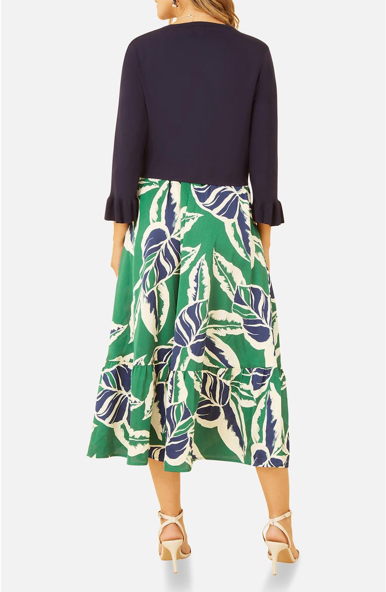 Yumi Bell Sleeves Cropped Cardigan, Alternate, color, Navy