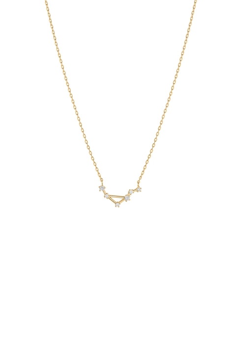 14k Gold Constellation Zodiac Necklace, 12 Zodiac Constellation Holiday Gift Idea