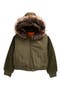 Kids' Mixed Media Hooded Bomber Jacket