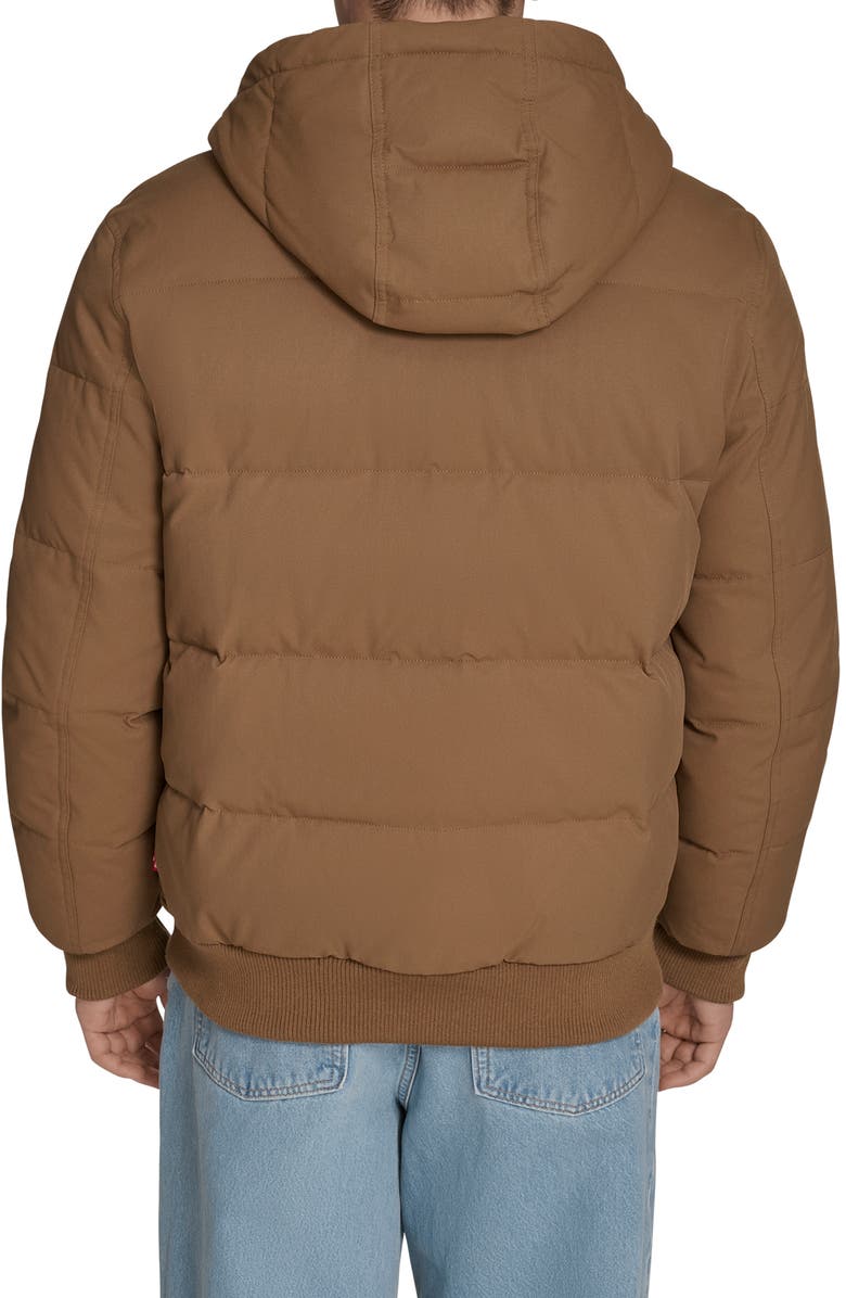Levi's<sup>®</sup> Quilted Puffer Hoodie Bomber Jacket, Alternate, color, Brown