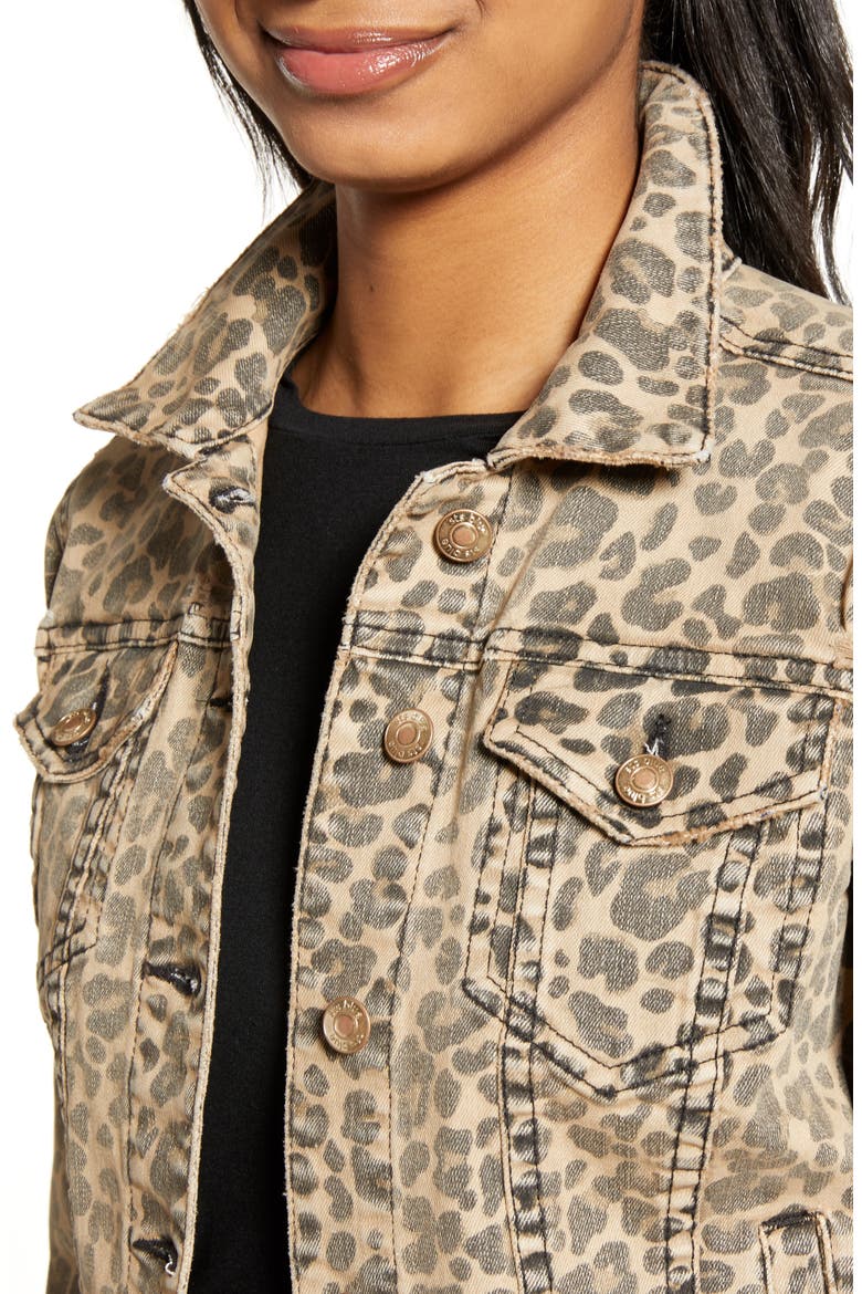 Colbey Leopard Print Denim Jacket, Alternate, color, BROWN LEOPARD