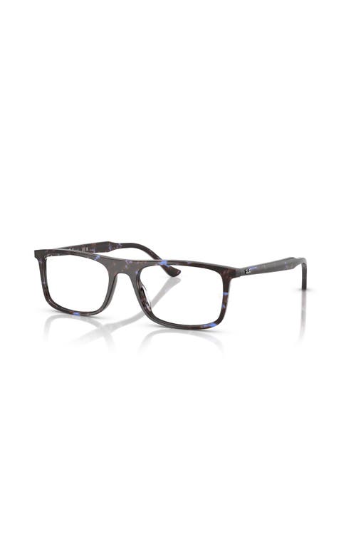 Ray Ban Ray-ban 55mm Rectangle Optical Glasses In Brown
