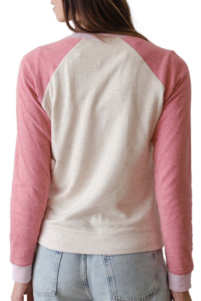 Varsity Raglan Sweatshirt, Alternate, color, POPPY