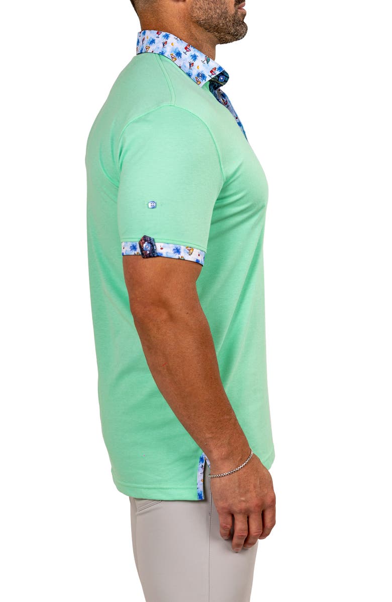 Maceoo Newton Marthyr0020 Green Button-Down Piqué Polo, Alternate, color, Green