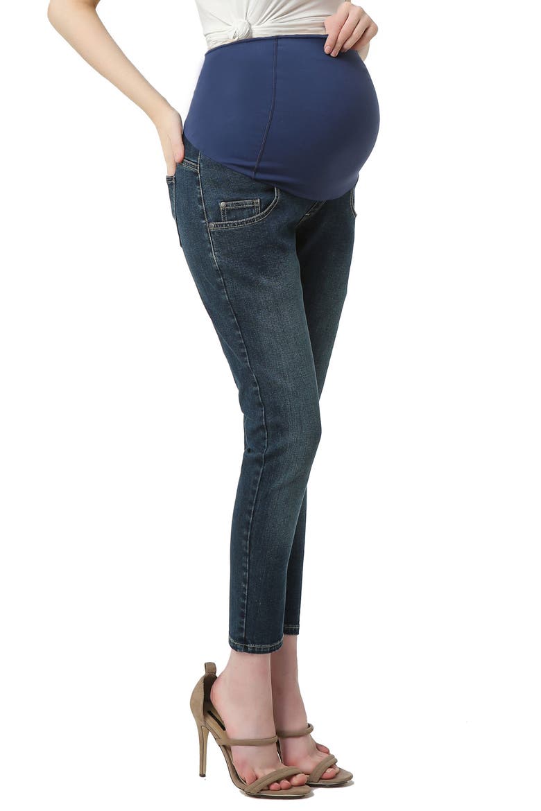 Tara Crop Maternity Skinny Jeans, Alternate, color, RICH INDIGO