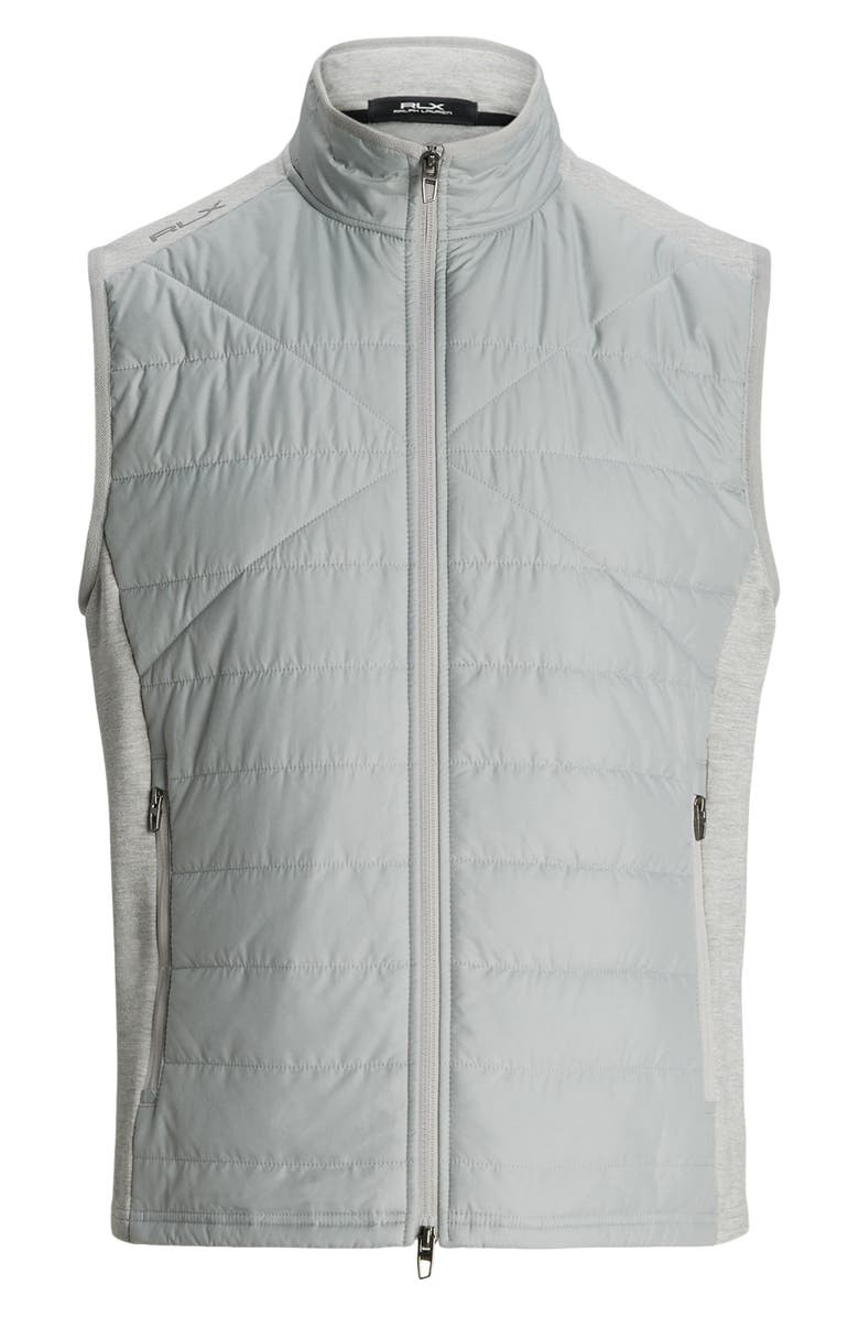 Polo Ralph Lauren Performance Quilted Mixed Media Vest, Alternate, color, Andover Heather