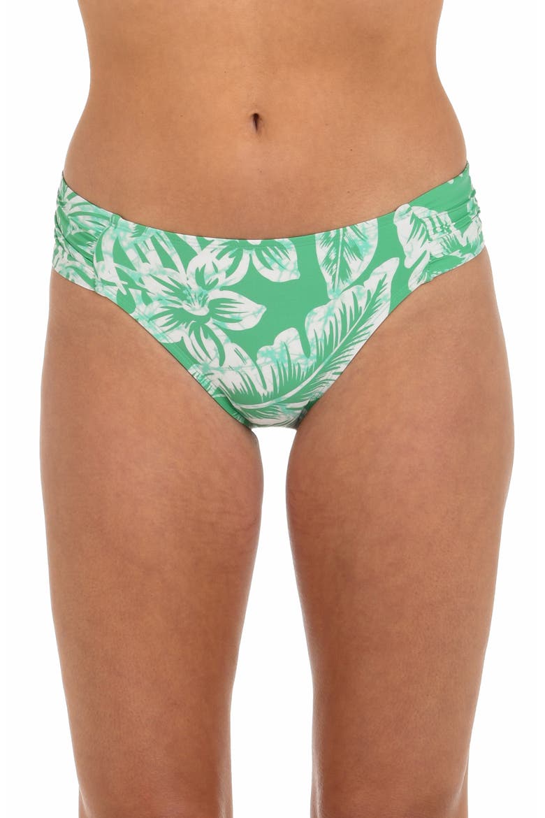 Batiki Side Shirred Bikini Bottoms, Main, color, EUCALYPTUS