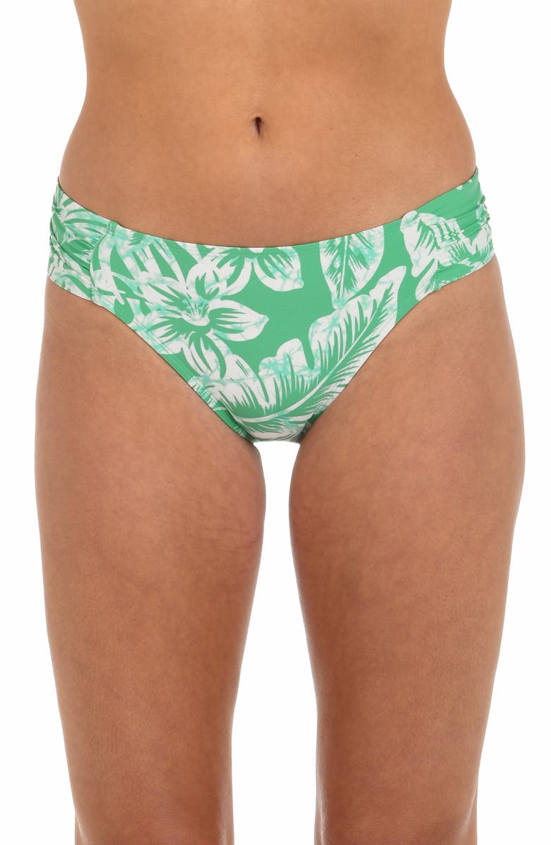 La Blanca Batiki Side Shirred Bikini Bottoms, Main, color, Eucalyptus