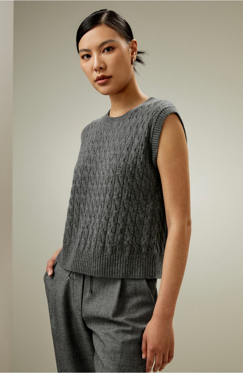 Lilysilk Women's Baby Cashmere Sweater Vest, Alternate, color, Medium Gray