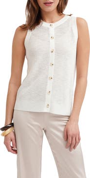 CYRUS Button Front Sleeveless Sweater