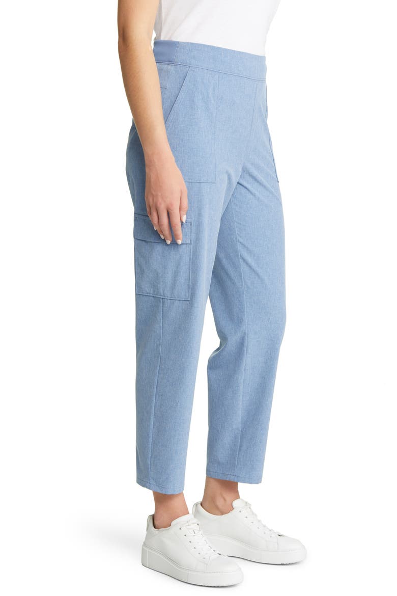 Alicia Chambray Cargo Ankle Pants, Alternate, color, BREAKWATER BLUE