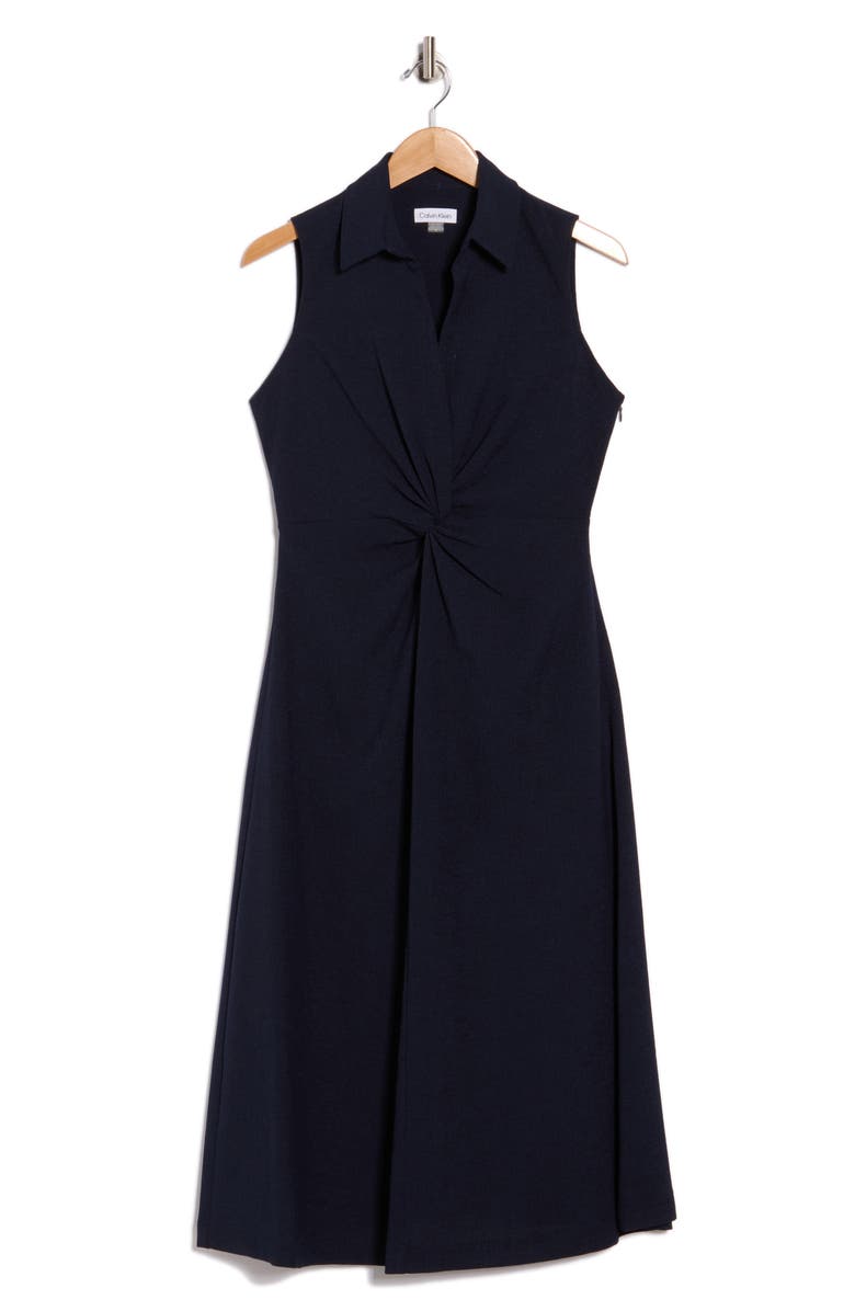Calvin Klein Twist Front Midi Dress, Main, color, Indigo