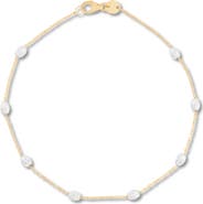 Frankie & Zoe Two-Tone Textured Beaded Station Chain Bracelet