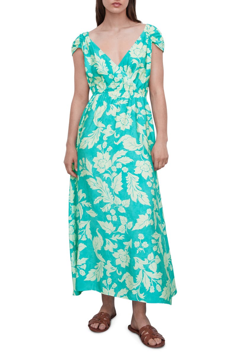 MANGO Floral Ruched Dress, Main, color,