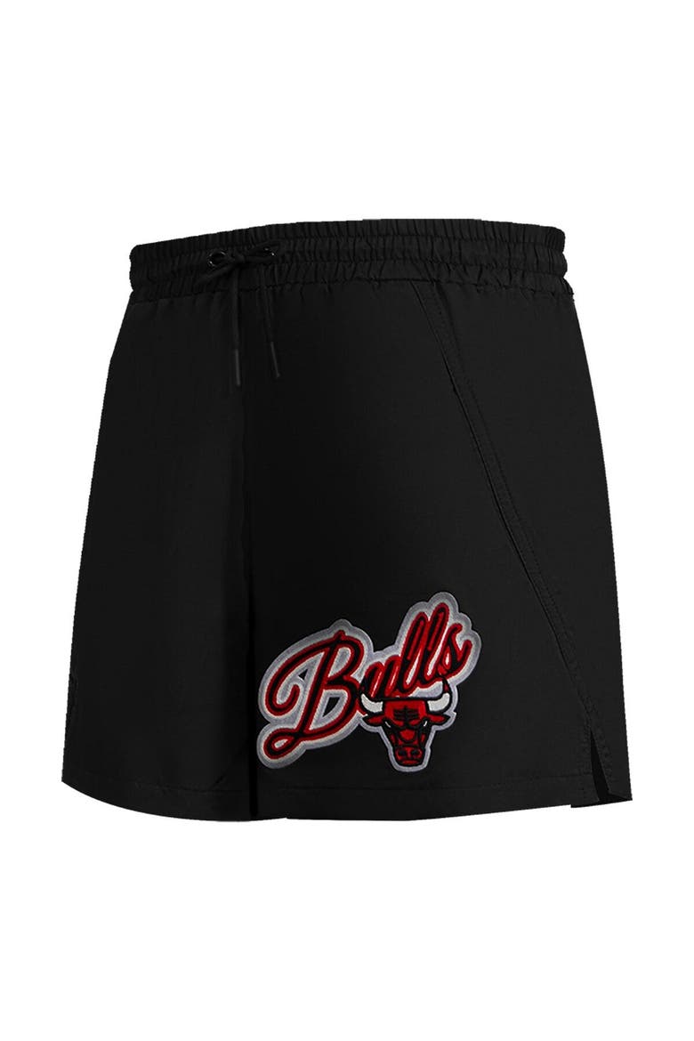 Women's Pro Standard  Black Chicago Bulls Script Woven Shorts, Alternate, color, Black