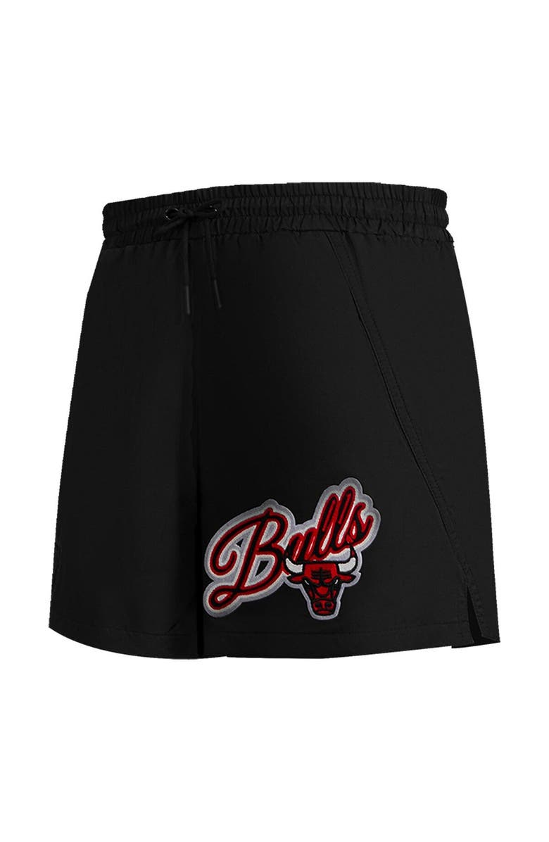 PRO STANDARD Women's Pro Standard Black Chicago Bulls Script Woven Shorts, Alternate, color, Black