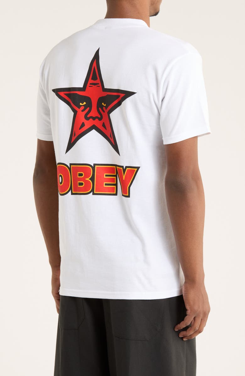 Obey Star Graphic T-Shirt, Alternate, color, White