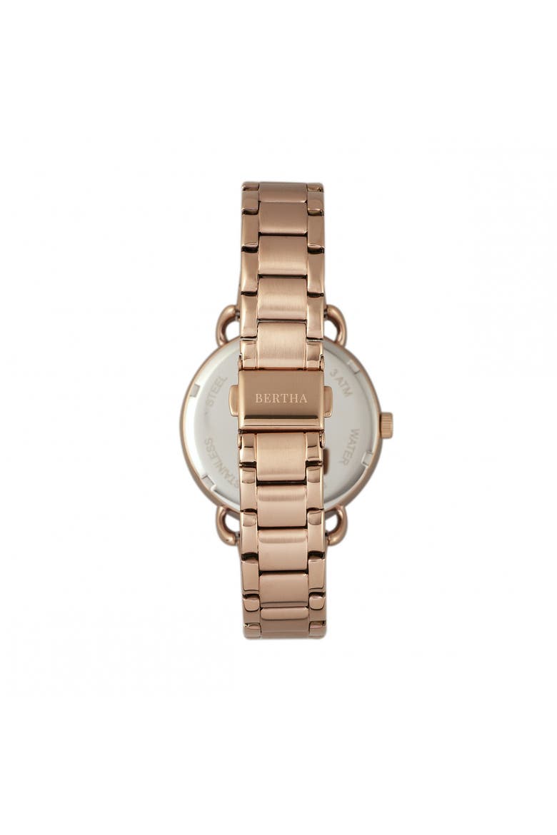 Gwen Bracelet Watch w/Day/Date, Alternate, color, Rose Gold