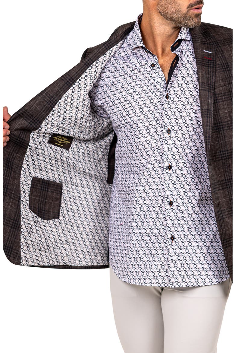 Socrate Marthyr017 Brown Plaid Slub Virgin Wool Sport Coat, Alternate, color, BROWN