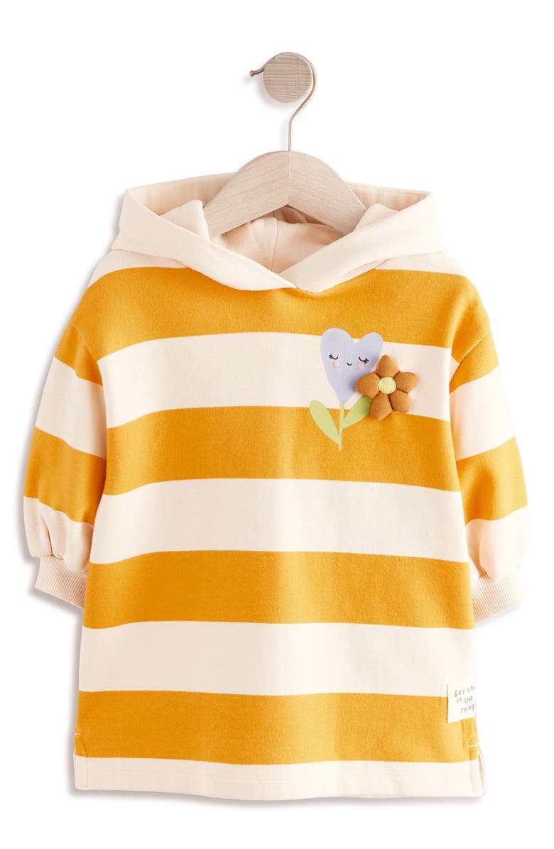 NEXT Kids' Stripe Hooded Long Sleeve Sweatshirt Dress, Main, color,