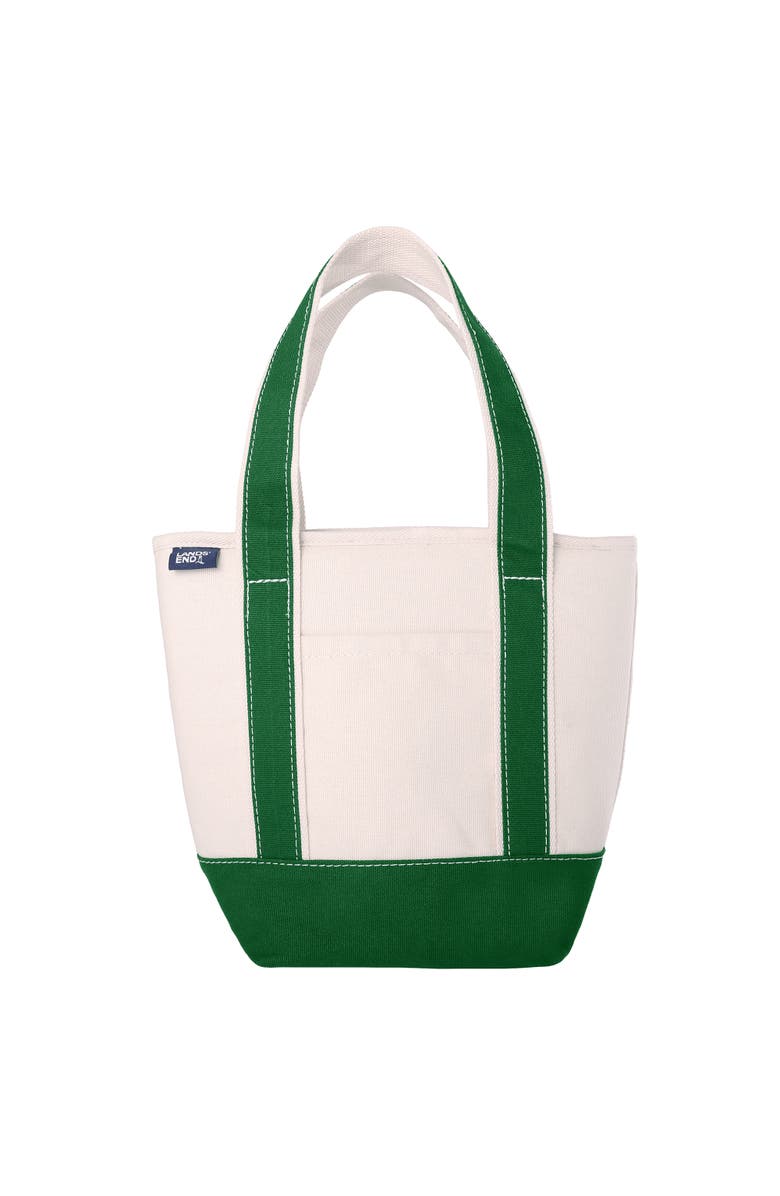Lands' End Small Insulated Tote Bag with Zip Closure, Travel Cooler Bag for the Pool, Park, and Day Trips, Main, color, Kelly Green