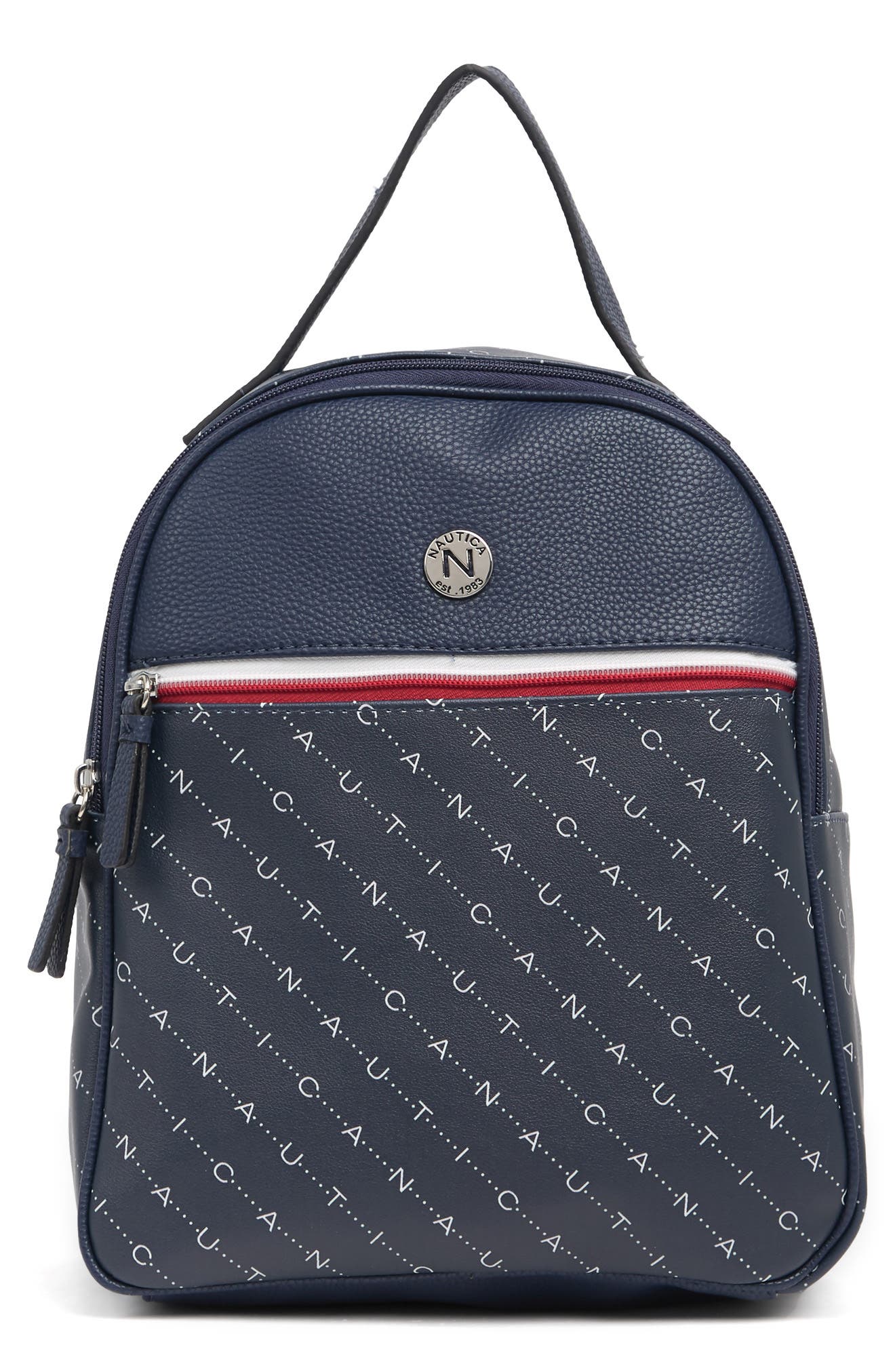 Nautica Draw The Line PU Backpack, Main, color, 