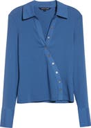 Veronica Beard Brenner Stretch Cotton Rib Top