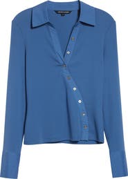 Veronica Beard Brenner Stretch Cotton Rib Top