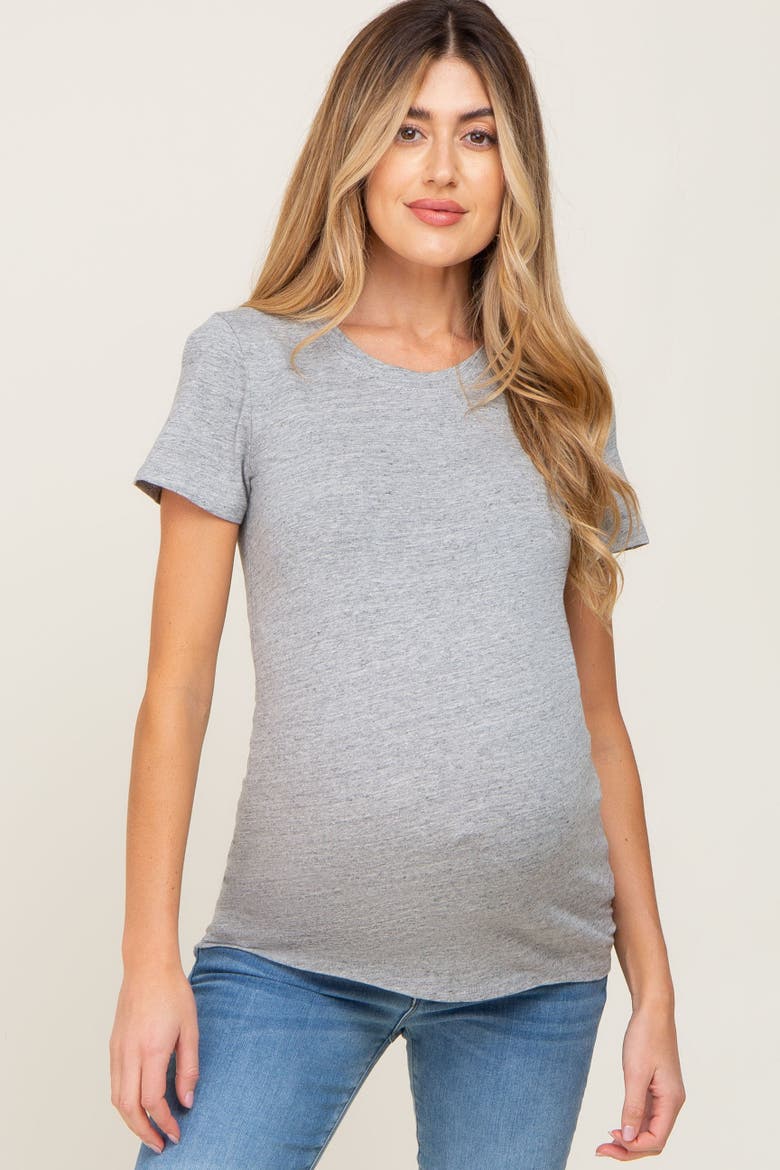 Basic Crew Neck Tee, Main, color, Heather Grey